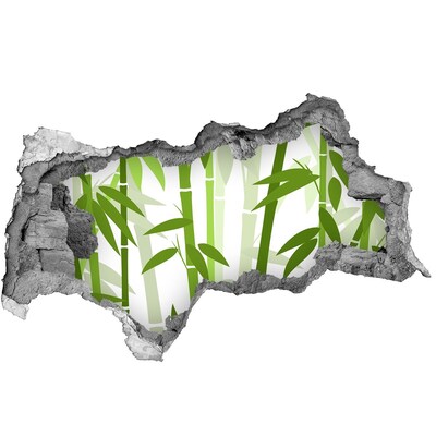 Mauerdurchbruch Aufkleber Bambus in einem Loch in der Wand