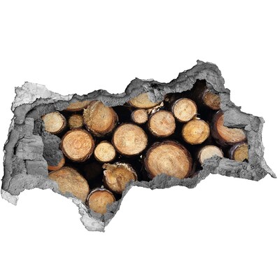 Wandtattoos Mauerdurchbruch Holz in einem Loch in der Wand