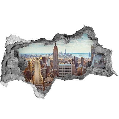Wandbilder 3D Mauerdurchbruch Blick auf New York