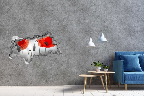 Wandtattoos Mauerdurchbruch Blumen in einem Loch in der Wand