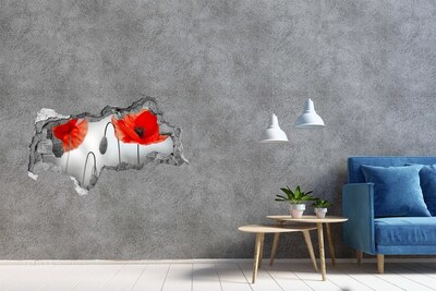 Wandtattoos Mauerdurchbruch Blumen in einem Loch in der Wand