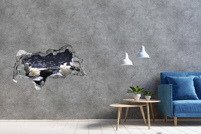 3D Wandtattoos Mauerdurchbruch Blumen auf Steinen