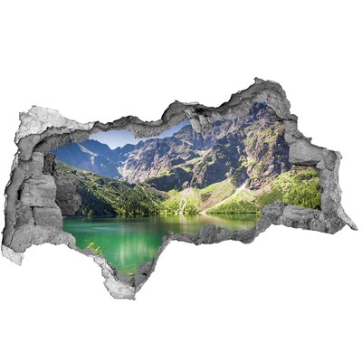 3D Wandtattoos Mauerdurchbruch Berglandschaft am See