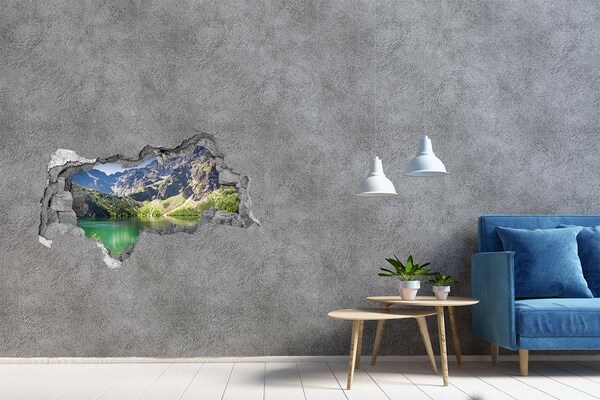 3D Wandtattoos Mauerdurchbruch Berglandschaft am See
