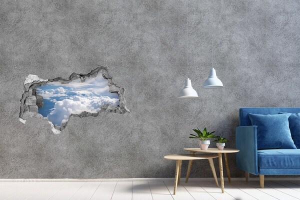 Wandbilder 3D Mauerdurchbruch Wolken am Himmel