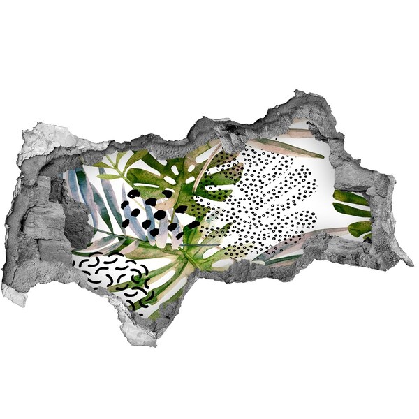 Mauerdurchbruch Aufkleber Kleiner tropischer Garten