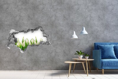 3D Wandtattoos Mauerdurchbruch Eine Blumenecke in der Wand