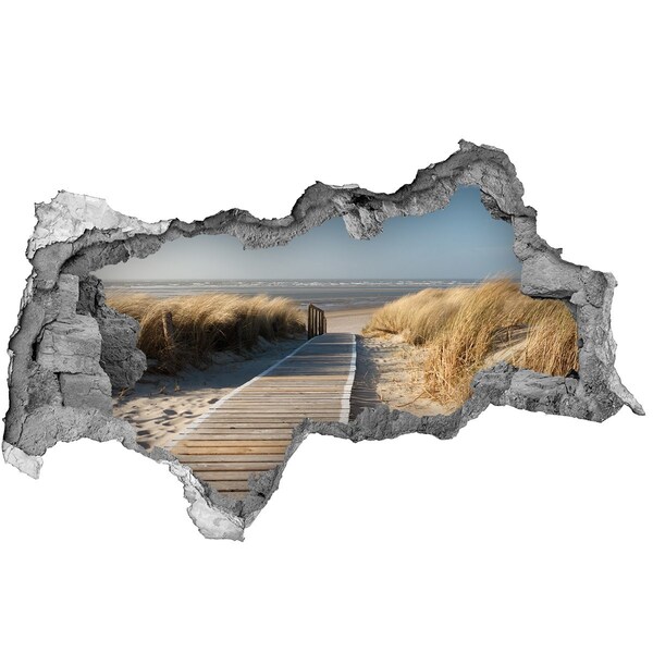 Wandbilder 3D Mauerdurchbruch Wegweiser zum Strand