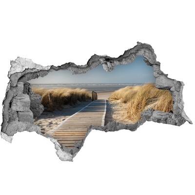 Wandbilder 3D Mauerdurchbruch Wegweiser zum Strand