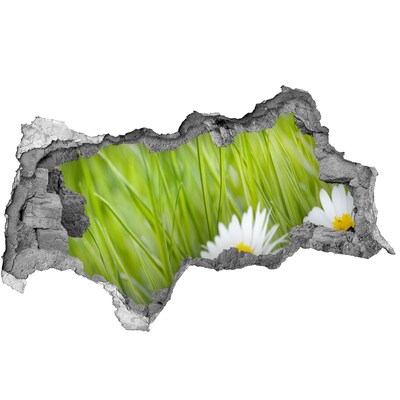 Mauerdurchbruch Aufkleber Eine Blume in einem grünen Garten