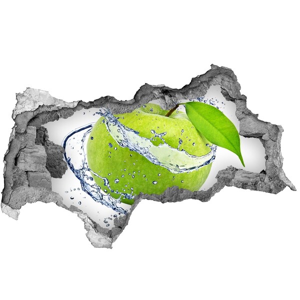 3D Wandtattoos Mauerdurchbruch Grüner Apfel in Wasser