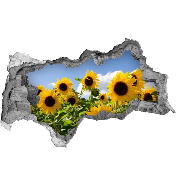 Mauerdurchbruch Aufkleber Sonnenblumen im Tageslicht