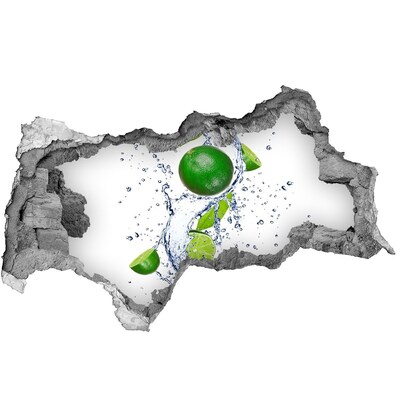 3D Wandtattoos Mauerdurchbruch Erfrischende Limette in Wasser