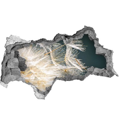 Mauerdurchbruch Aufkleber Hinter dem Loch erstreckt sich eine Blumenlandschaft.