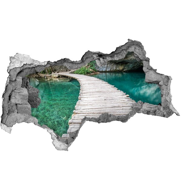 Wandtattoos Mauerdurchbruch Geheimnisvolle Brücke über türkisfarbenem Wasser