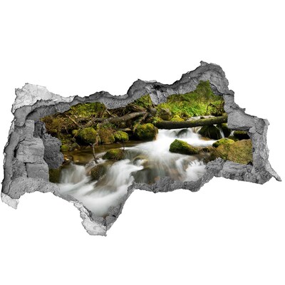 Mauerdurchbruch Aufkleber Grüner Bach im Wald