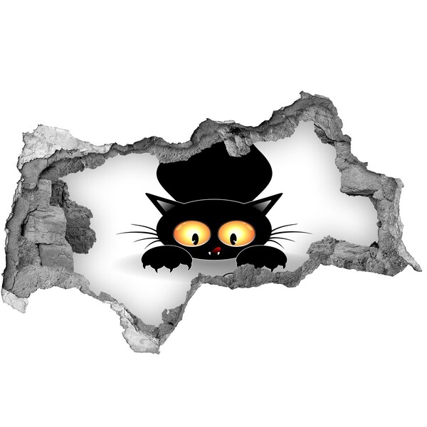 Wandbilder 3D Mauerdurchbruch Katz und Maus im Loch