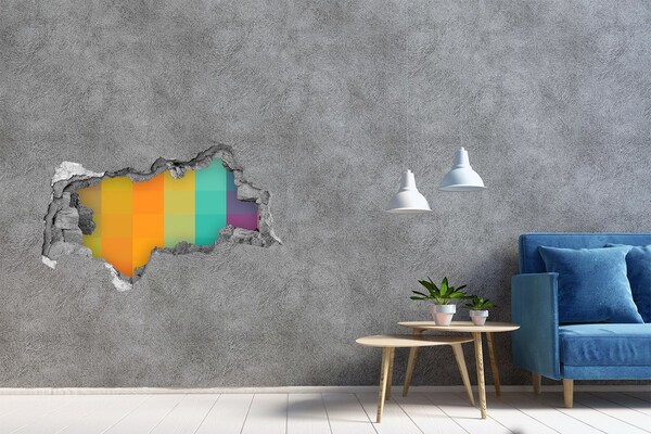 3D Wandtattoos Mauerdurchbruch Buntes Loch in der Wand