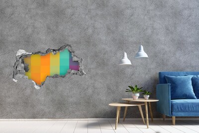 3D Wandtattoos Mauerdurchbruch Buntes Loch in der Wand