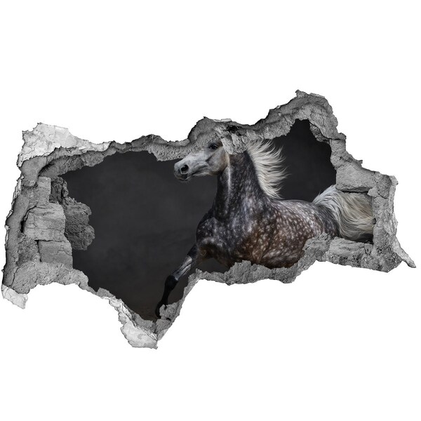 Mauerdurchbruch Aufkleber Wildpferd auf der Flucht