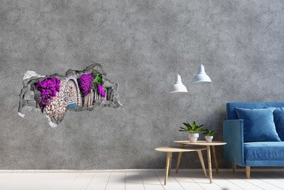 Mauerdurchbruch Aufkleber Blumenallee in der Steinmauer