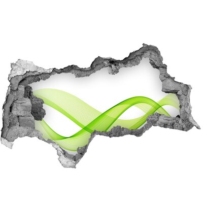 3D Wandtattoos Mauerdurchbruch Grüne Welle im Loch in der Wand