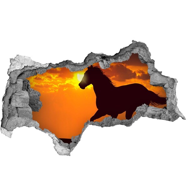 Wandtattoos Mauerdurchbruch Pferd bei Sonnenuntergang