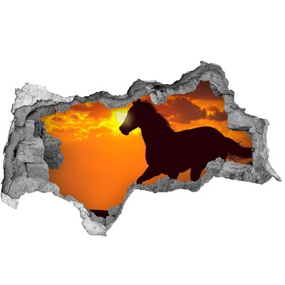 Wandtattoos Mauerdurchbruch Pferd bei Sonnenuntergang