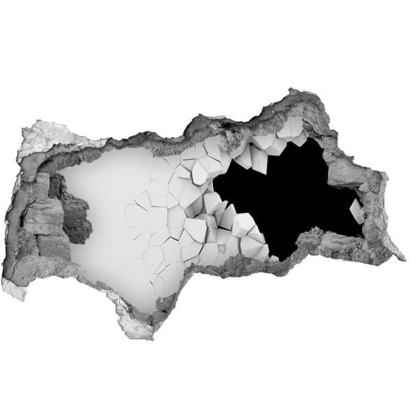 Mauerdurchbruch Aufkleber Eine zerbrochene Mauer mit Blick in die Leere