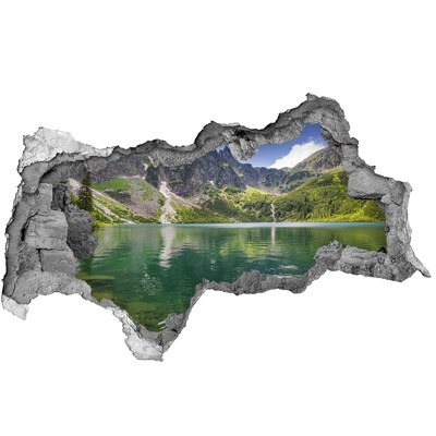 3D Wandtattoos Mauerdurchbruch Bergsee im Tal