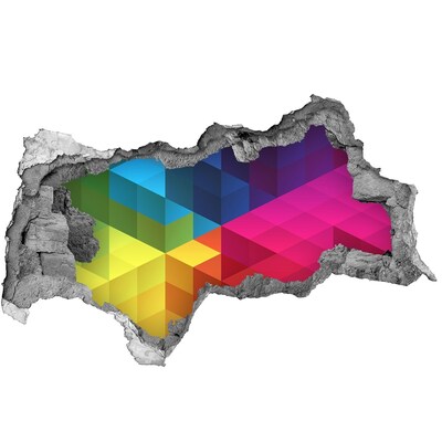 Mauerdurchbruch Aufkleber Farbenfrohe Illusion von Raum