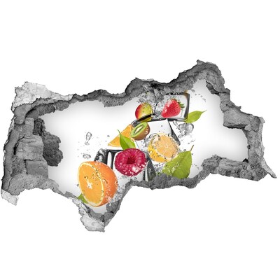 3D Wandtattoos Mauerdurchbruch Fruchtcocktail auf Eis
