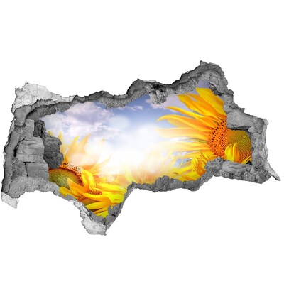 Wandtattoos Mauerdurchbruch Sonnenblumen im Sonnenlicht