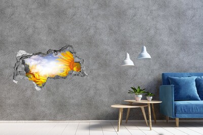 Wandtattoos Mauerdurchbruch Sonnenblumen im Sonnenlicht