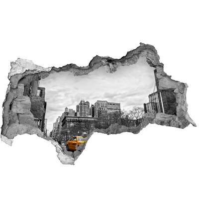 Wandbilder 3D Mauerdurchbruch New Yorker Taxis im Stadtbild