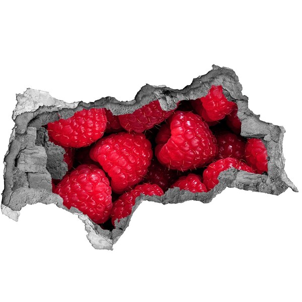3D Wandtattoos Mauerdurchbruch Himbeeren im Beton
