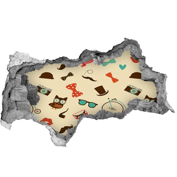 Wandbilder 3D Mauerdurchbruch Stilvolle Muster und Accessoires