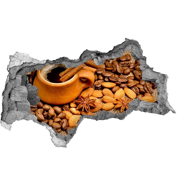 3D Wandtattoos Mauerdurchbruch Ein Kaffeegenuss in einem kleinen, unscheinbaren Café