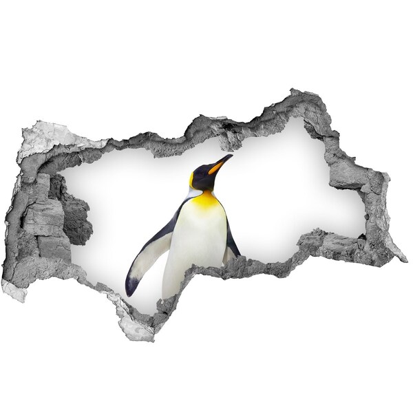 3D Wandtattoos Mauerdurchbruch Pinguin in einem Loch in der Wand