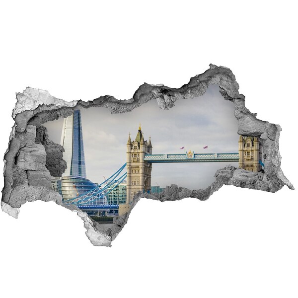 Wandbilder 3D Mauerdurchbruch Der Tower von London durch ein Loch in der Mauer