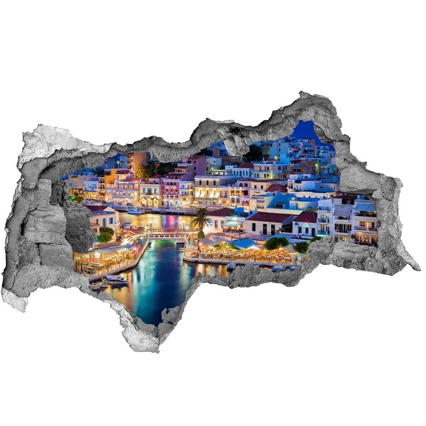 3D Wandtattoos Mauerdurchbruch Eine malerische Küstenstadt