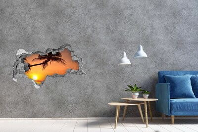 3D Wandtattoos Mauerdurchbruch Sonnenuntergang an einem tropischen Strand