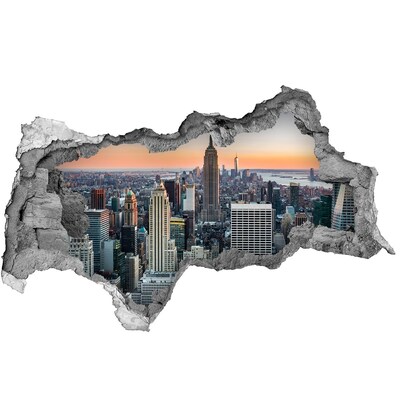 3D Wandtattoos Mauerdurchbruch New York bei Sonnenuntergang