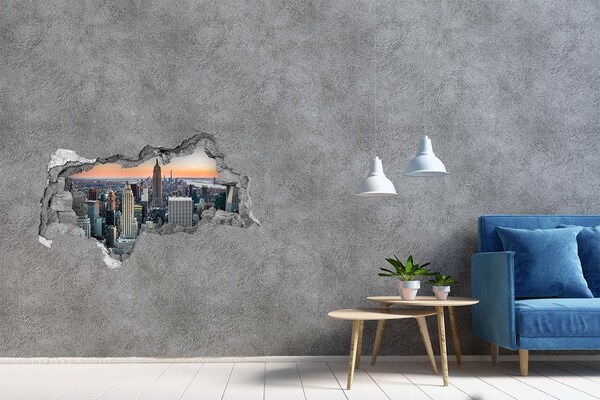 3D Wandtattoos Mauerdurchbruch New York bei Sonnenuntergang
