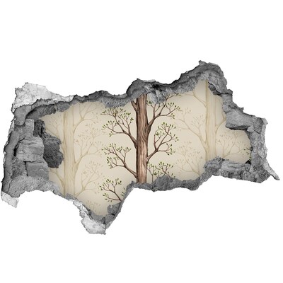 Mauerdurchbruch Aufkleber Zerbrochene Mauer mit einem Baum