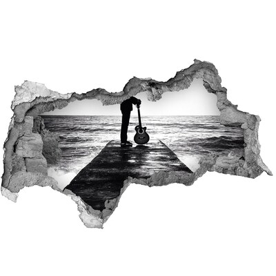 Mauerdurchbruch Aufkleber Musiker auf dem Pier