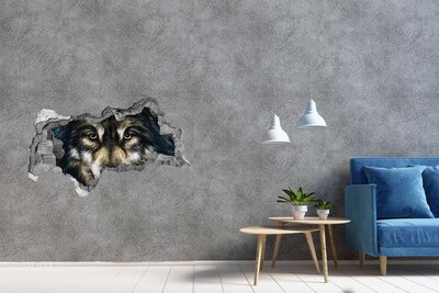 Wandtattoos Mauerdurchbruch Wolfs Blick durch die Wand
