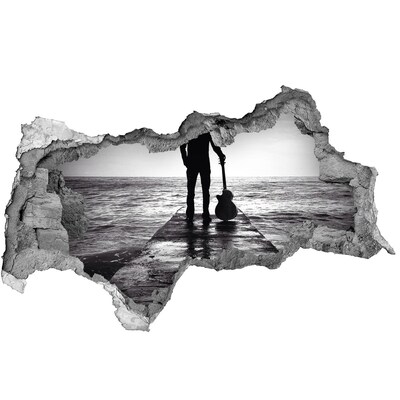 Mauerdurchbruch Aufkleber Musiker auf dem Pier