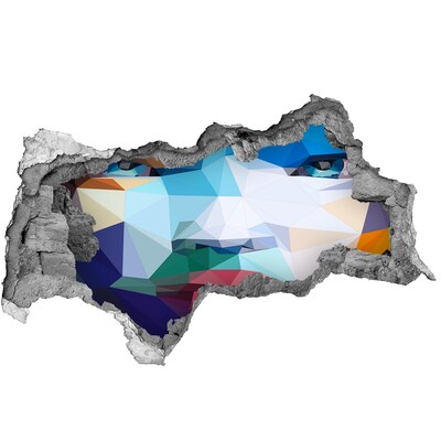 Wandtattoos Mauerdurchbruch Eine Landschaft in den Farben der Geometrie