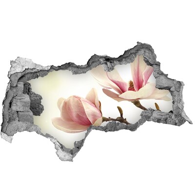 3D Wandtattoos Mauerdurchbruch Magnolienblüte aus Beton